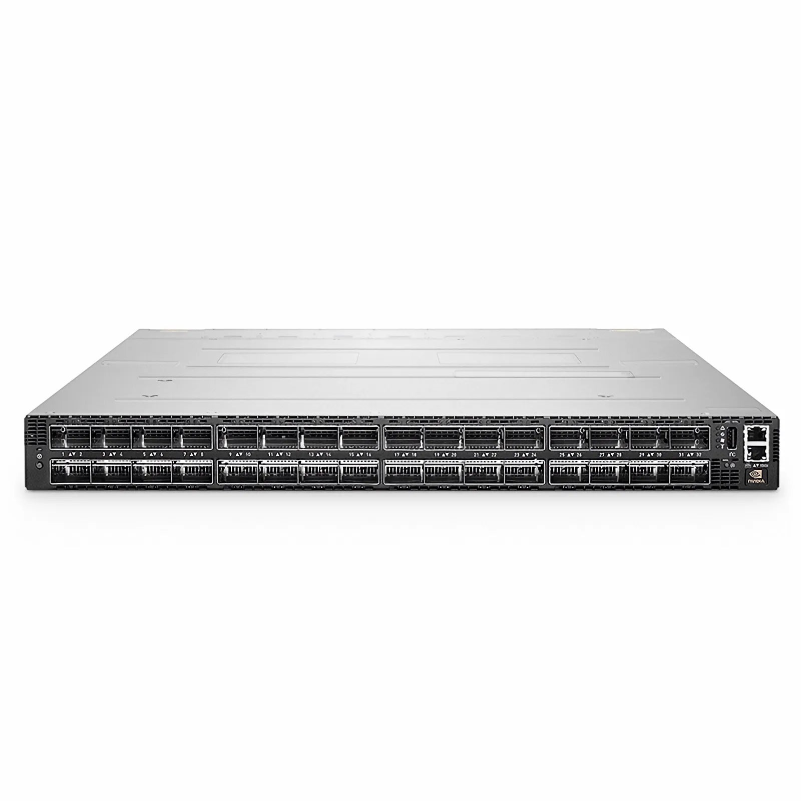 MQM9700-NS2F, NVIDIA® 64-Port NDR 400G InfiniBand Data Center Switch, 32 OSFP Ports, Managed, x86 Dual Core, NVIDIA Quantum™-2 Chip, P2C Airflow